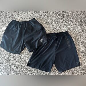 Two Pairs Gymshark Men's Black Athletic Shorts